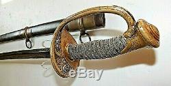 CIVIL War Ames M 1850 Foot Officer Sword W Signed Ames Metal Scabbard C 1862