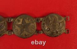 CIVIL War Brass Gilt Button Gc & Sf Bracelet Eagle Star Mourning Sweetheart