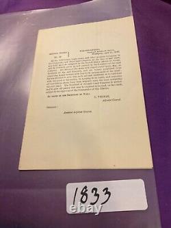 CIVIL War Chesapeake & Ohio Canal Seizure Order War Department 1862 G. O. #1833