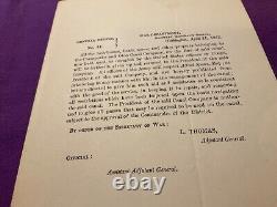 CIVIL War Chesapeake & Ohio Canal Seizure Order War Department 1862 G. O. #1833