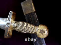 CIVIL War Cofederate E. J. Johnston Artillery Sword W Cs & Star On Guard Choctaw