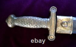 CIVIL War Cofederate Ej Johnston Or Wj MC Elroy Artillery Short Sword W Scabbard