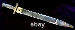 CIVIL War Cofederate Ej Johnston Or Wj MC Elroy Artillery Short Sword W Scabbard