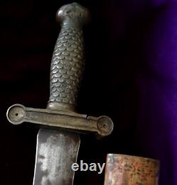 CIVIL War Cofederate Ej Johnston Or Wj MC Elroy Artillery Short Sword W Scabbard