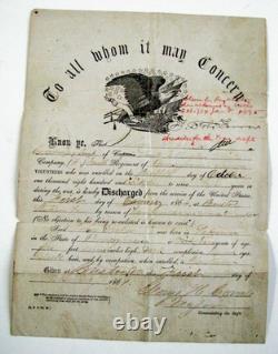 CIVIL War Colonel Kia Sgd 3th Pennslvania Cavalry Discharge 1864