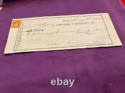 CIVIL War Colt Firearms Machinery Hartford Connecticut Receipted 1865 Tax Stamp
