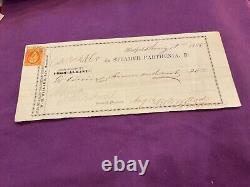 CIVIL War Colt Firearms Machinery Hartford Connecticut Receipted 1865 Tax Stamp