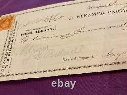 CIVIL War Colt Firearms Machinery Hartford Connecticut Receipted 1865 Tax Stamp