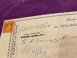 CIVIL War Colt Firearms Machinery Hartford Connecticut Receipted 1865 Tax Stamp