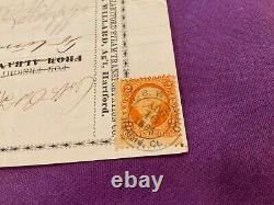 CIVIL War Colt Firearms Machinery Hartford Connecticut Receipted 1865 Tax Stamp