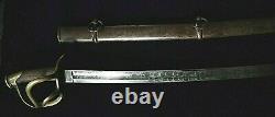 CIVIL War Confederate M 1840 Cavalry Sword With Confederate Etching On Blade