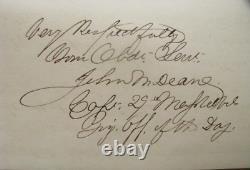 CIVIL War Confederate Pickets Refuse Union Pickets Message Virginia 1865