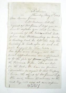 CIVIL War Confederate Virginia Col Robert Wiley Letter To 11th Virginia Mother