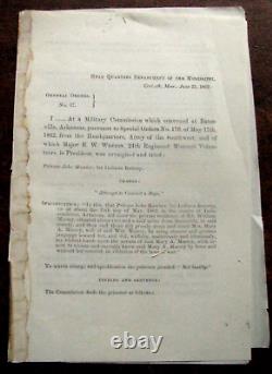 CIVIL War Corinth Mississippi 1862 Early Union Occupation Order