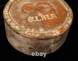CIVIL War Cs Confederate Sulfur Medicine Cannister Wound Disinfectant MD Phd