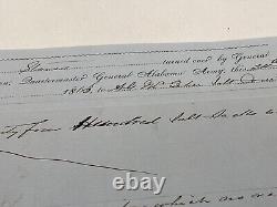 CIVIL War Csa Alabama Brig Gen Qm State Signed Duff C Green Stores Invoice @204
