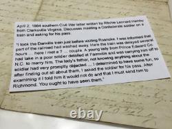 CIVIL War Csa Four Full Pages 1864 Clarksville Va Very Faint Nice Content @202