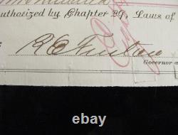 CIVIL War Delaware County New York Volunteers Certificate Sg Dby Governor Fenton