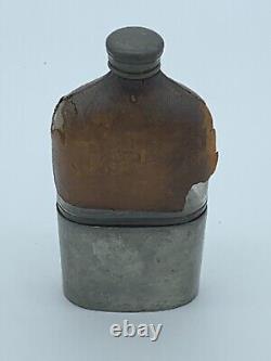 CIVIL War Era Military Flask Wt Fry Co Philadelphia Pewter Glass