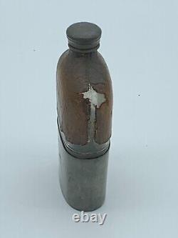 CIVIL War Era Military Flask Wt Fry Co Philadelphia Pewter Glass