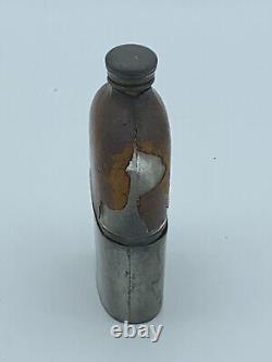 CIVIL War Era Military Flask Wt Fry Co Philadelphia Pewter Glass