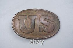 CIVIL War Federal U. S. Oval Belt Buckle Marked'w. H. Smith' Non Dug