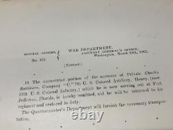 CIVIL War Florida Fort Jefferson Special Order Usct Soldier Released 1865