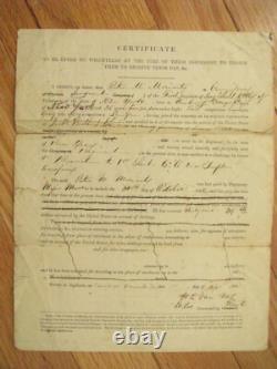 CIVIL War General Alexander Shaler & General Henry Terry Signed Discharge
