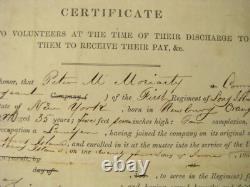 CIVIL War General Alexander Shaler & General Henry Terry Signed Discharge