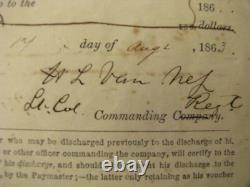 CIVIL War General Alexander Shaler & General Henry Terry Signed Discharge