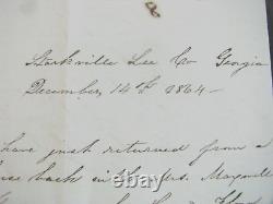 CIVIL War Georgia Confederate Surgeon Letter From Lee County Wife With Cover