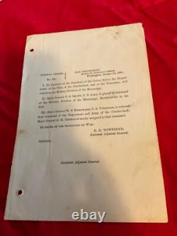 CIVIL War Grant Takes Command Mississippi 1863 War Dept Order Rosecrans Out 1847