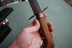 CIVIL War Hand Made Confederate Style Bowie Knife Oak Handle Brass Mounted