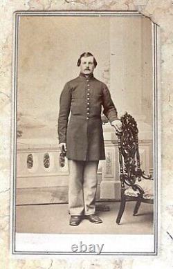 CIVIL War Hartford Ct. Union Soldier Wears M-1861 Enlisted Frock Coat CDV Photo