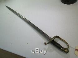 CIVIL War Import Early France French Officers Sword Wit No Scabbard Marked #l228