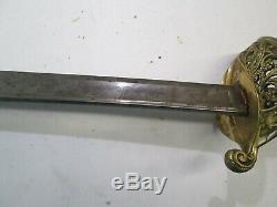 CIVIL War Import Early France French Officers Sword Wit No Scabbard Marked #l228