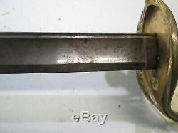 CIVIL War Import Early France French Officers Sword Wit No Scabbard Marked #l228