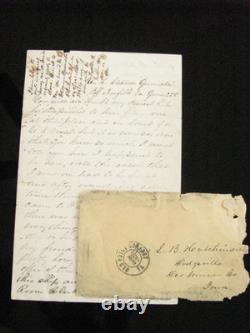 CIVIL War Iowa Rebel Soldier Letter To His Wife- He Deserts & Joins The Us Navy