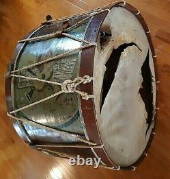 CIVIL War Large Bass Drum Not Sword Made By George Kilbourn Numbered Ca 1861