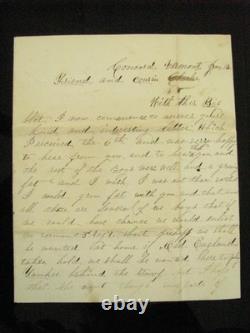 CIVIL War Letter Hung In Effigy To Vermont Brigade Soldier W Cover