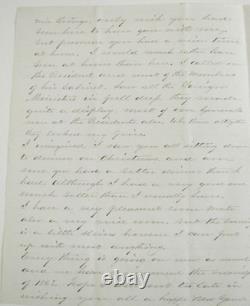 CIVIL War Letter Meeting The President, Cabinet And The Generals New Years 1863
