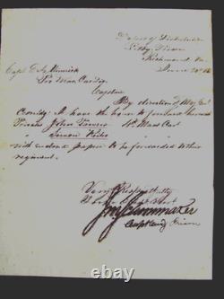 CIVIL War Libby Prison Richmond Virginia Occupation Commander Letter 1865