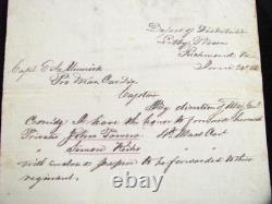 CIVIL War Libby Prison Richmond Virginia Occupation Commander Letter 1865