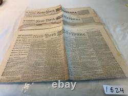 CIVIL War Lincoln Assassination Lot Of 3 Newspapers 1865 Conspirators Trial 1824