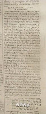 CIVIL War Lincoln Execution Of Rebel Prisoners Order Army & Navy News 1863