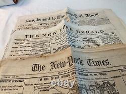 CIVIL War Lincoln Group Of 3 Newspapers Front Page Maps 1862 1863 Battles # 1826