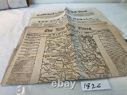 CIVIL War Lincoln Group Of 3 Newspapers Front Page Maps 1862 1863 Battles # 1826