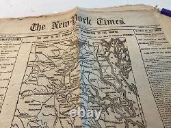 CIVIL War Lincoln Group Of 3 Newspapers Front Page Maps 1862 1863 Battles # 1826