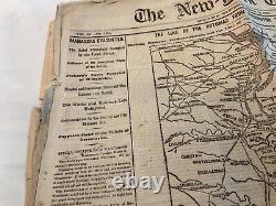 CIVIL War Lincoln Group Of 3 Newspapers Front Page Maps 1862 1863 Battles # 1826