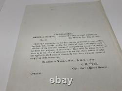 CIVIL War Louisiana General Order 1865 Destitute Inhabitants Cultivation As Need